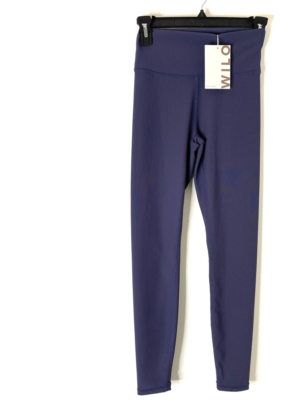 WILO The Label Scrunch Bum Navy Ribbed High Rise Leggings NWT